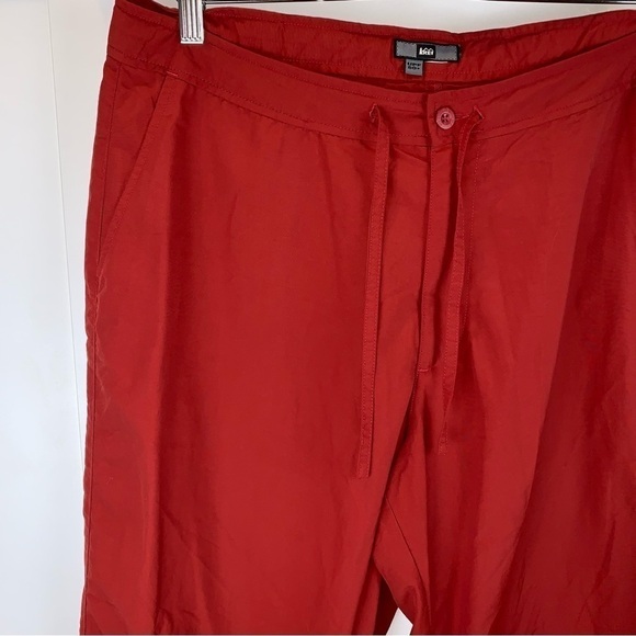 REI UPF 50+ Capri Hiking Nylon Pants Drawstring Red Rust Women's  sz 16 - Picture 2 of 5
